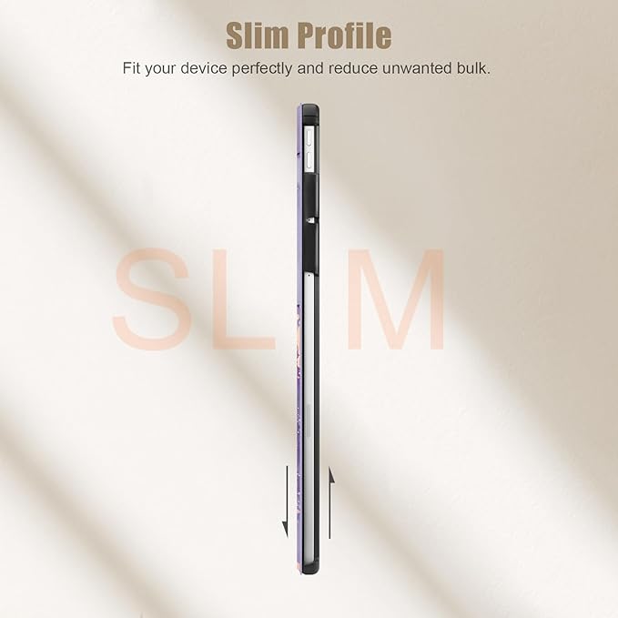 Fintie Case for Lenovo Yoga Pad Pro AI 12.7" TB520FU / Yoga Tab Plus 12.7 inch Tablet, Lightweight Slim Shell Stand with Auto Sleep/Wake, Lilac Marble