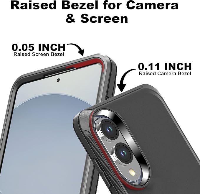 Designed for Samsung Galaxy S25 Edge Case [with Privacy Screen Protector] 3-Layer Full Body Protection Rugged Shockproof Heavy Duty Phone Case Cover, Black