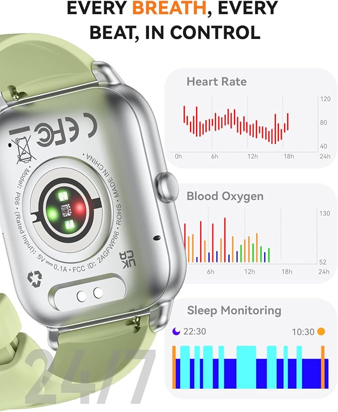 Smart Watches for Men Women(Answer/Make Call), 1.85 inch HD Fitness Tracker Watch with Activity Counter/Sleep Monitor/ 110+ Sports Modes, IP68 Waterproof Smart Watch for Andriod iPhone iOS Compatible