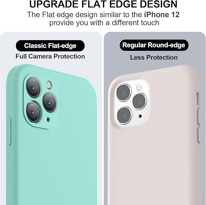 Vooii Compatible with iPhone 11 Pro Max Case, Upgraded Liquid Silicone with [Flat Edges] [Camera Protection] [Soft Anti-Scratch Microfiber Lining] Phone Case for iPhone 11 Pro Max - Sea Blue