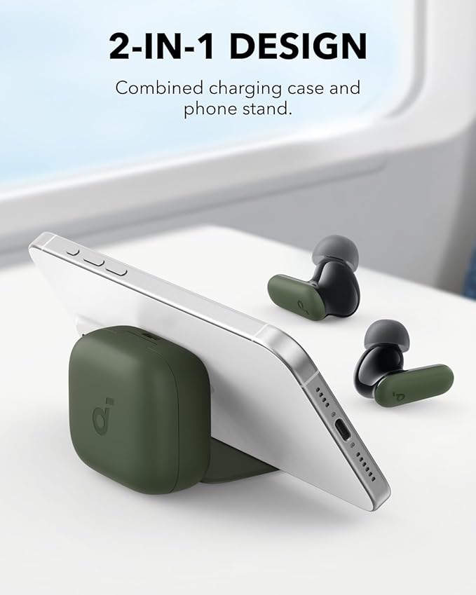 Soundcore P30i by Anker Noise Cancelling Earbuds, Strong and Smart Noise Cancelling, Powerful Bass, 45H Playtime, 2-in-1 Case and Phone Stand, IP54, Wireless Earbuds, Bluetooth 5.4 (Green)