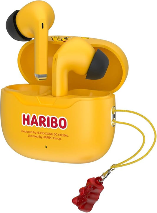 Haribo Wireless Earbuds, Bluetooth 5.3 TWS, 13mm Bass Driver, ENC Noise Reduction, IPX4, USB-C Charging, Gummy Bear Style