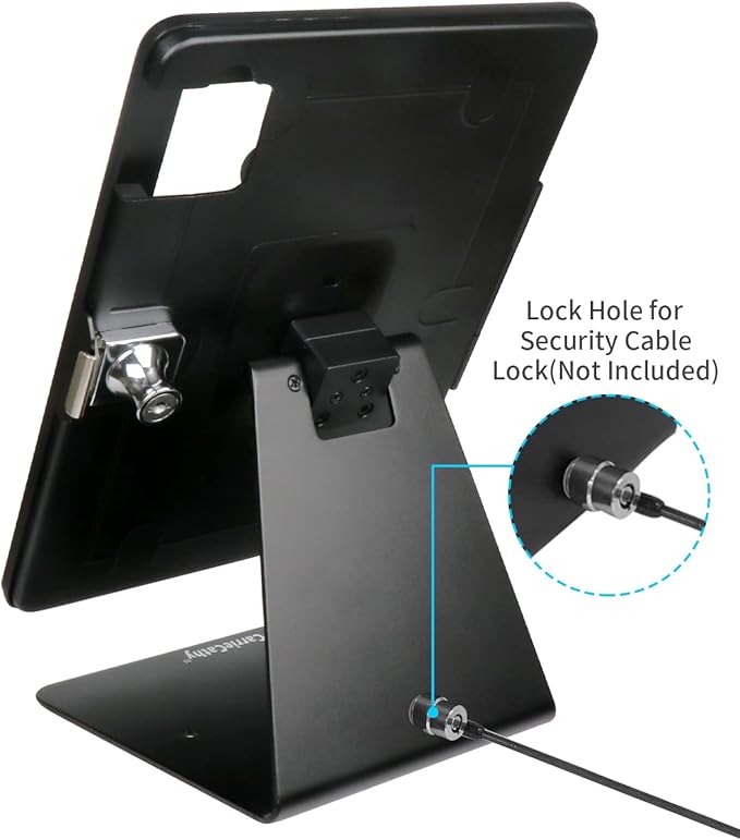 Desktop Anti-Theft Security Kiosk POS Stand Holder Enclosure for 2025 iPad 11" (A16) 11th / 10.9" 2022 iPad 10th, Flip & Rotate