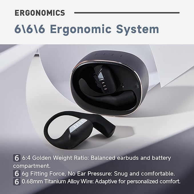 FIIL GS Open Ear Earbuds Wireless Heaphones, Wireless Earbuds with LDAC for Hi-Res Audio, Bluetooth 5.3 and Noise Reduction Earphone,IPX5 Waterproof, Open-Ear Heaphones