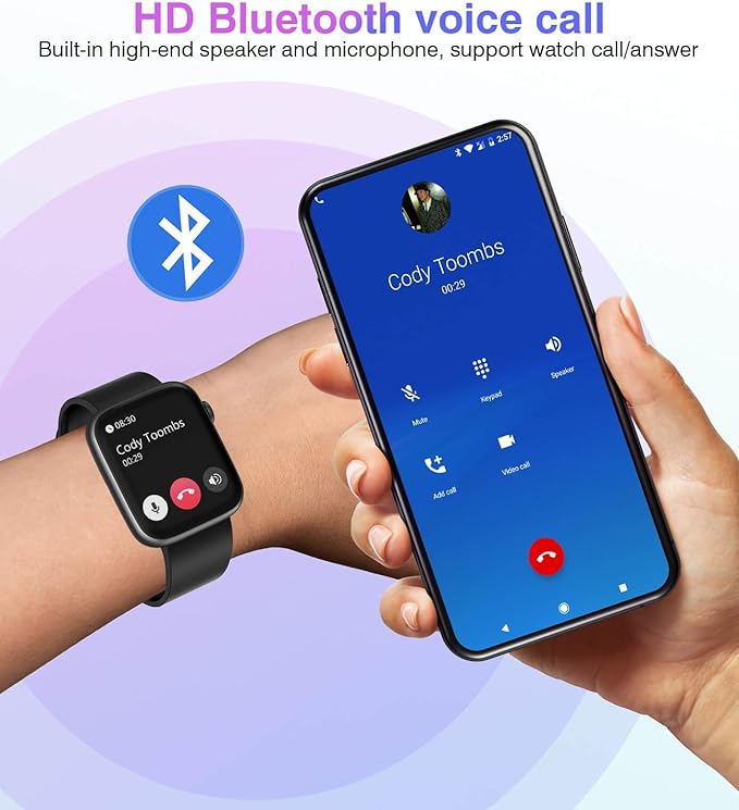 Smart Watch for Men Women with Bluetooth Call,1.9'' HD Full Touch Screen Fitness Watch, 24/7 Heart Rate Monitor, Blood Pressure/SpO2/Sleep Tracker, Waterproof Smartwatch , Compatible Android and iOS