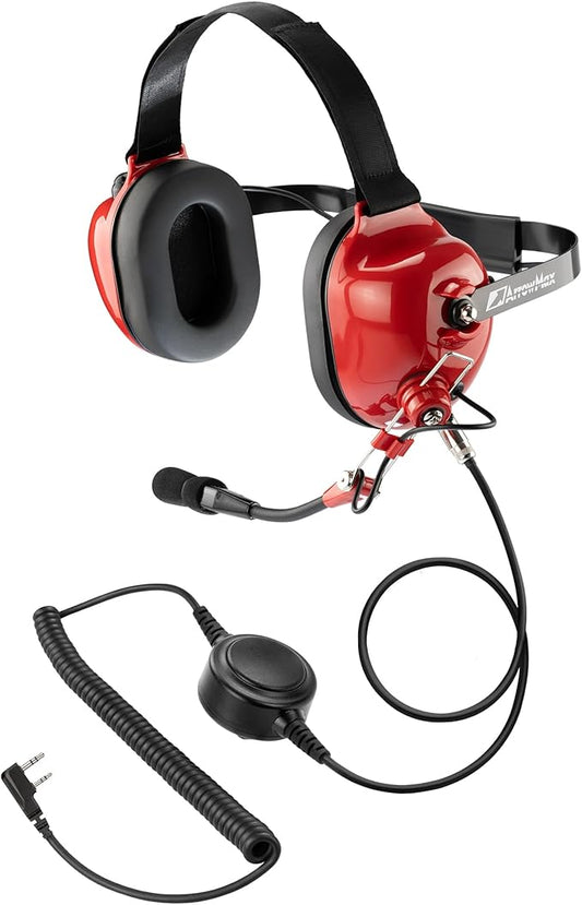 Arrowmax AHDH0032-RD-K2 PNR Noise Isolation Headphone Compatible with Kenwood 2-PIN 2 Pin Radios NX-1200 NX-1300 NX-P1200 NX-P1300 NX-3320 TH-D74 TH-K20A