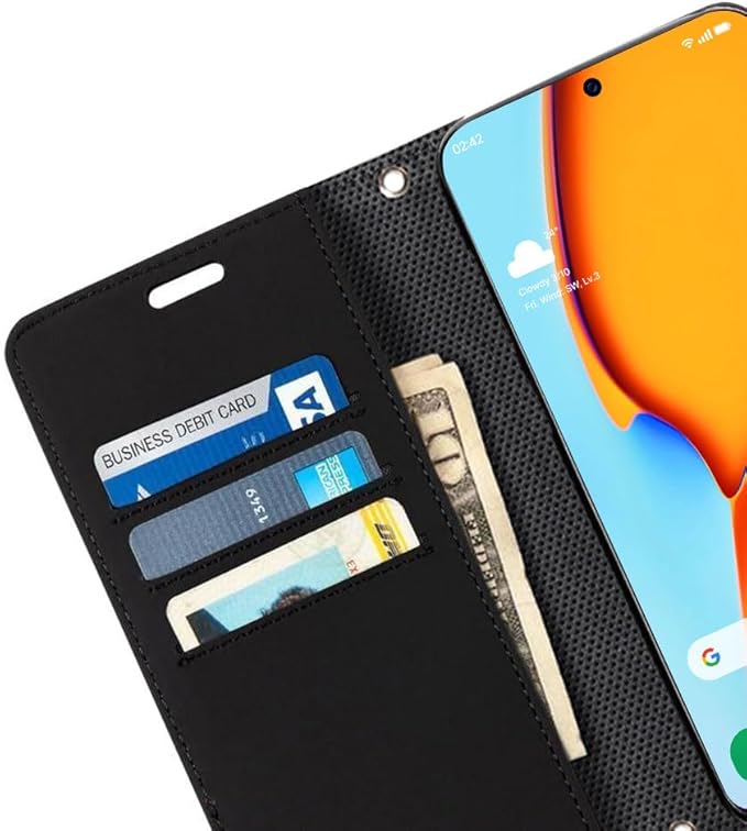 SafeSleeve EMF Protection Anti Radiation Case Compatible with Samsung Galaxy S25 - RFID EMF Blocking Wallet Cell Phone Case (Black)