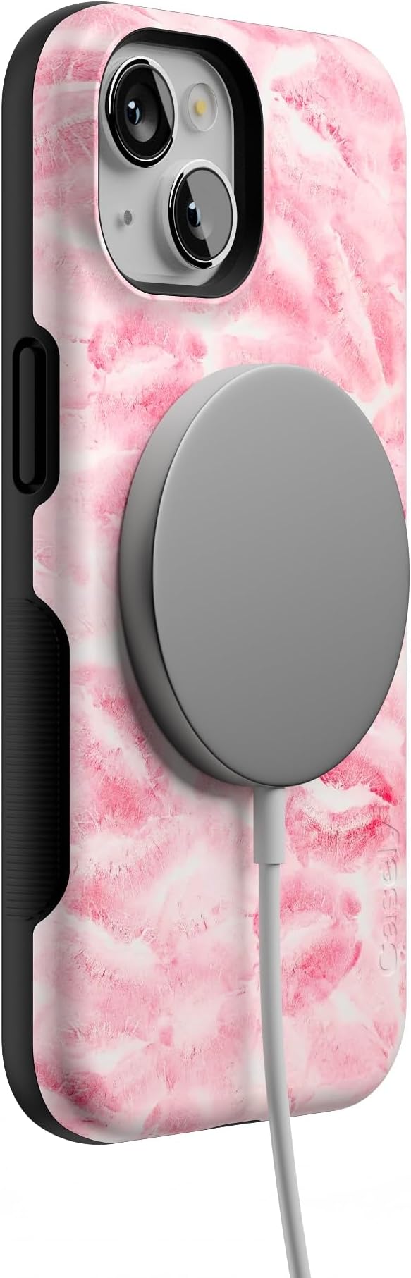Casely iPhone 14 Case | Sealed with a Kiss | Pink Lipstick | Compatible with MagSafe | Bold Protective Design