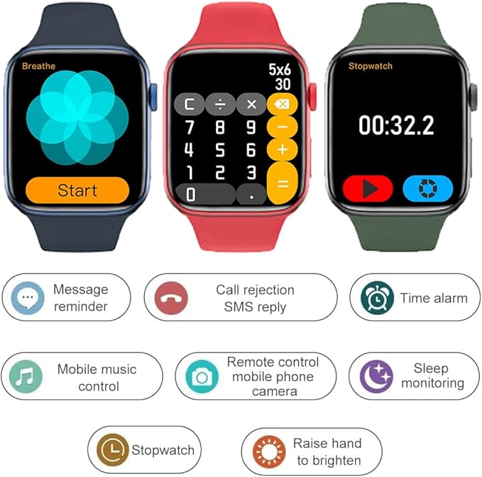 Smart Watch for Android iOS Phones Compatible iPhone Samsung, 2.09'' Fitness Activity Tracker Watch with Bluetooth Call/SMS/Sleep Monitor/Pedometer Smartwatch for Men Women with 2 Bands (Blue)