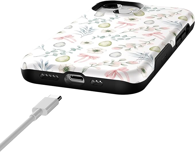 Casely iPhone 14 Case | So Eggxtra | Spring Garden | Compatible with MagSafe | Bold Protective Design