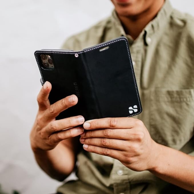 SafeSleeve EMF Protection Anti Radiation Samsung Galaxy Case: Galaxy S23 Ultra RFID EMF Blocking Wallet Cell Phone Case (Red)