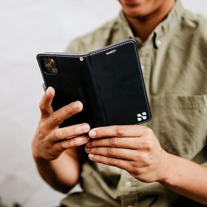 SafeSleeve EMF Protection Anti Radiation Samsung Galaxy Case: Galaxy S24 RFID EMF Blocking Wallet Cell Phone Case (Red)