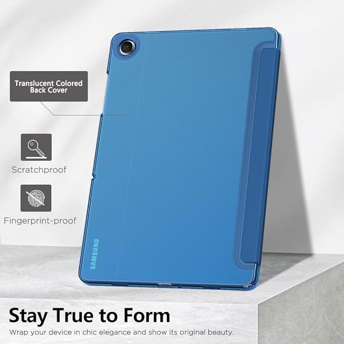 MoKo Case for Galaxy Tab A9+/A9 Plus 11 inch 2023, Slim Stand Protective Smart Cover with Hard PC Translucent Back Shell for Tab A9 Plus Tablet (SM-X210/X216/X218), Auto Wake/Sleep, Dark Sea Blue