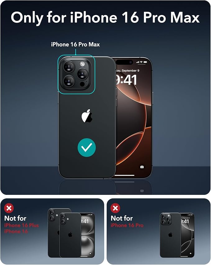 ESR for iPhone 16 Pro Max Case, Camera Control Button Compatible with MagSafe, Military-Grade Protective Case for iPhone 16 Pro Max,Built-in Stash Stand Phone Case, Scratch-Resistant Back Cover, Clear