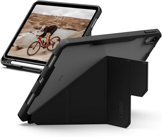 URBAN ARMOR GEAR UAG Designed for iPad 11" A16 11th Gen 2025, 10.9" 10th Gen 2022 Case A3354 A3355 - Auto Wake/Sleep Folio Cover Multi-Angle Adjustable Stand Pencil Holder, Essential Armor Ice/Black