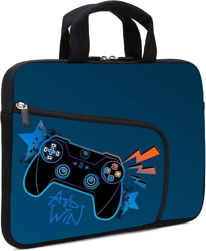 11.6-12.2 Inch Laptop Sleeve Case With Two Pockets - Chromebook, Ultrabook, Notebook, Tablet Neoprene Handle Case for Men Women - Fits Apple MacBook Air, Samsung, Acer, HP, DELL (Games-2)