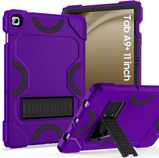 Case for Samsung Galaxy Tab A9+ 11 Inch 2023 Model (X210/X216/X218), Heavy Duty Shockproof Rugged Protective Case for Galaxy Tab A9 Plus Tablet (Dark Purple+Black)