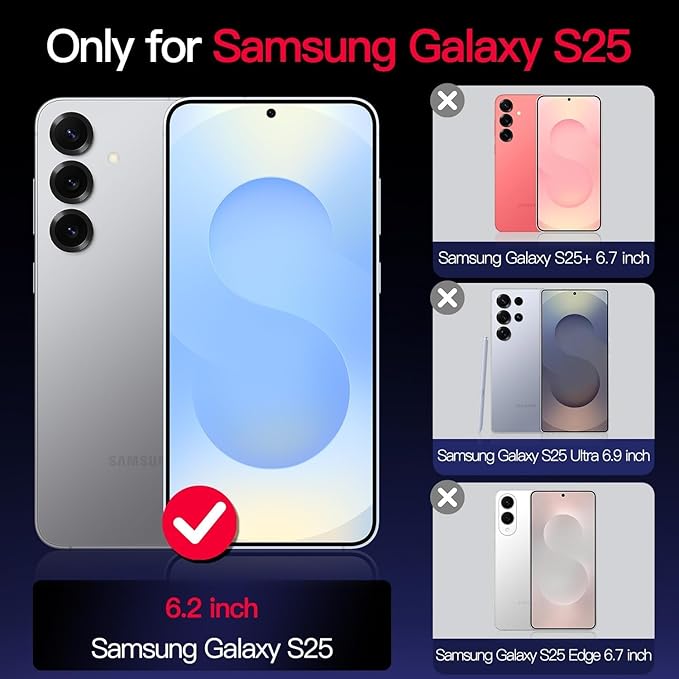 Casetego for Galaxy S25 Case,Compatible with MagSafe,[Military Grade Drop Test] Full Body Protection Slim Shockproof Rugged Marble Women Case for Samsung Galaxy S25 6.2 inch,Ruby Red