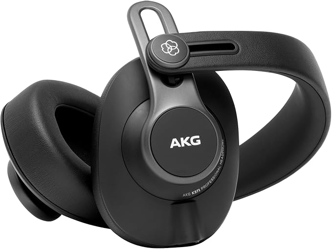 AKG Pro Audio K371 Wired Over-Ear, Closed-Back, Foldable Professional Recording Studio Headphones, Studio Monitor Mixing, Podcast, DJ Stereo Headsets, Black