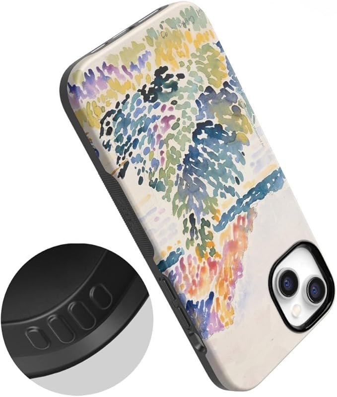 Casely iPhone 14 Case | Cap Nègre | Calm Waters | The Met Museum Watercolor | Compatible with MagSafe | Bold Protective Design