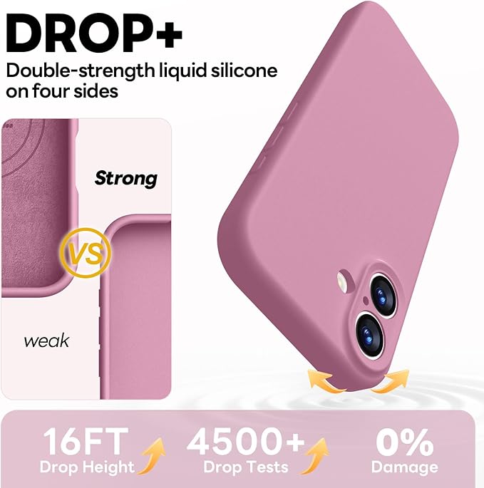 Vooii Magnetic Compatible with iPhone 17 Case (Compatible with Magsafe) (Upgraded Camera Protection) Liquid Silicone Shockproof Full Body Protective Phone Cover for Women Men, Lavender Purple, 6.3"