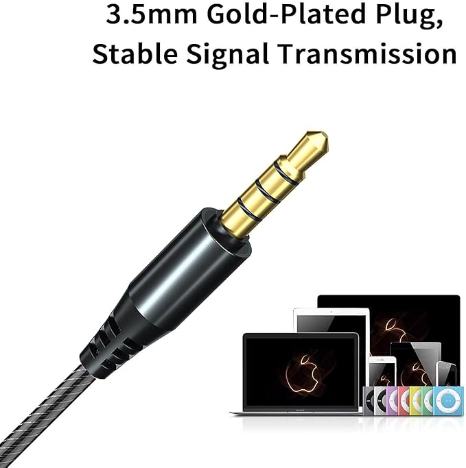 Wired Headphones, Dual Driver Wired Earbuds with Extra Bass, Wrap Around Over Ear Earphones with Hook, Small Plug in Ear Buds, 1.2m Braided Cord 3.5mm Jack
