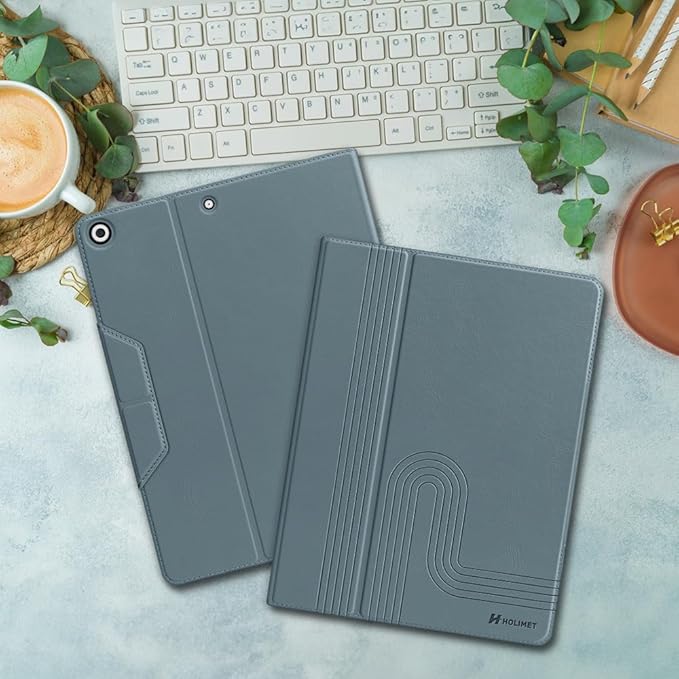 H HOLIMET Case for iPad 9th Generation 10.2 Inch 2021 iPad 8th 7th Generation 2020/2019 with Pencil Holder Vegan Leather Auto Sleep/Wake Smart Shockproof Protective Cover