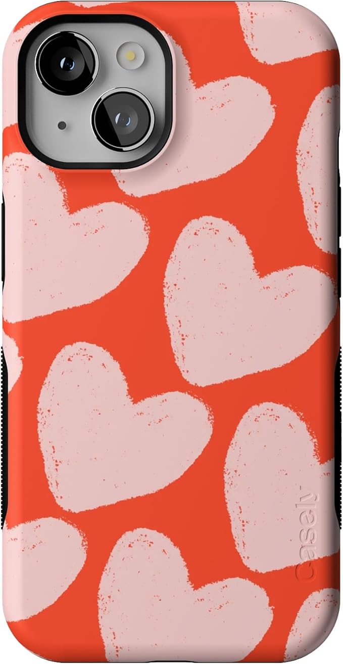 Casely iPhone 14 Case | Love You More | Heart Doodle | Compatible with MagSafe | Bold Protective Design
