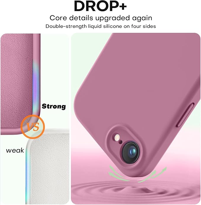 Vooii Compatible with iPhone 16e Case, Liquid Silicone Upgrade [Camera Protection] [Soft Anti-Scratch Microfiber Lining] Shockproof Phone Case for iPhone 16e 6.1 inch - Lavender Purple