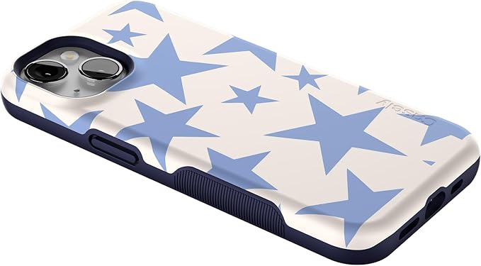 Casely iPhone 14 Case | Stars Align | Blue & White Stars | Compatible with MagSafe | Bold Protective Design
