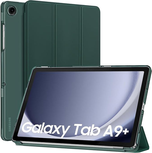 MoKo Case for Galaxy Tab A9+/A9 Plus 11 inch 2023, Slim Stand Protective Smart Cover with Hard PC Translucent Back Shell for Tab A9 Plus Tablet (SM-X210/X216/X218), Auto Wake/Sleep, Midnight Green