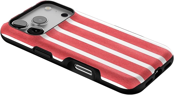 Casely iPhone 17 Pro Case | East Coast Summer | Red Stripes | Bold Protective Design | Compatible with MagSafe