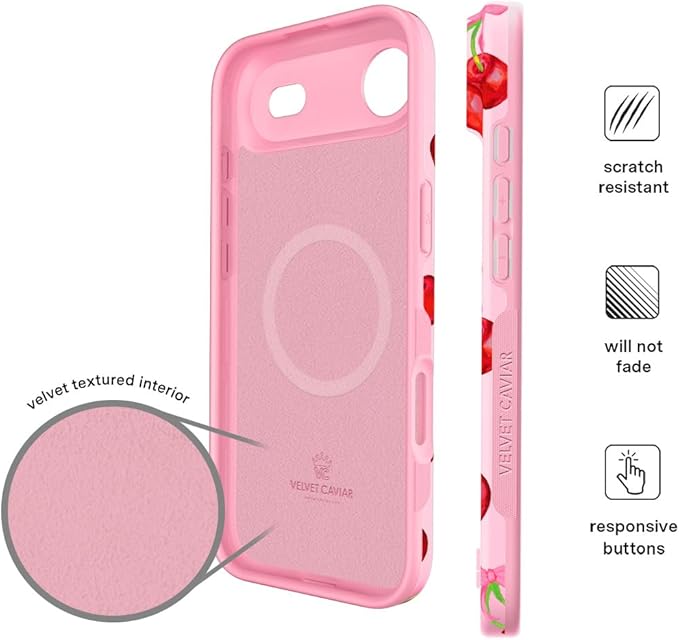 VELVET CAVIAR Case for iPhone 17 Air | Compatible with MagSafe | 10ft Drop Tested | Protective Designer Cases | Sweet Cherry