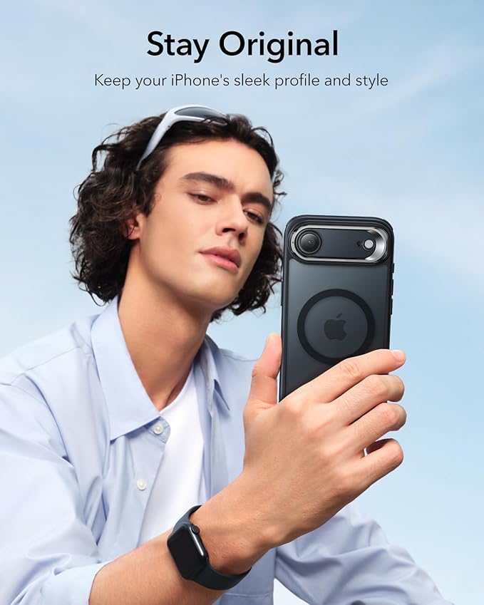 ESR for iPhone Air Case with Stand, Camera Control Cover Compatible with MagSafe, Military-Grade Drop Protection Magnetic Phone Case for iPhone 17 Air Case, Scratch-Resistant Back Cover,Frosted Black