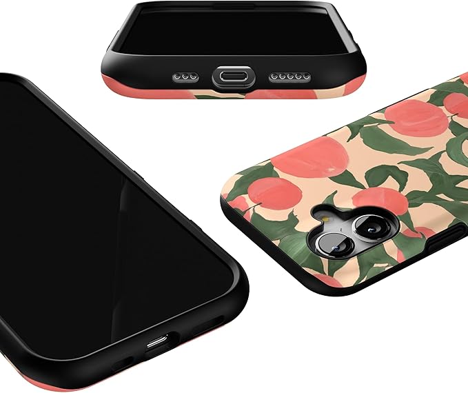 Casely iPhone 17 Case | Feeling Peachy | Blush Vines | Bold Protective Design | Compatible with MagSafe