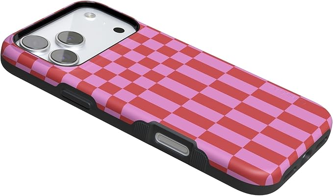 Casely iPhone 17 Pro Case | Vibe Check | Pink Checkerboard | Compatible with MagSafe | Bold Protective Design