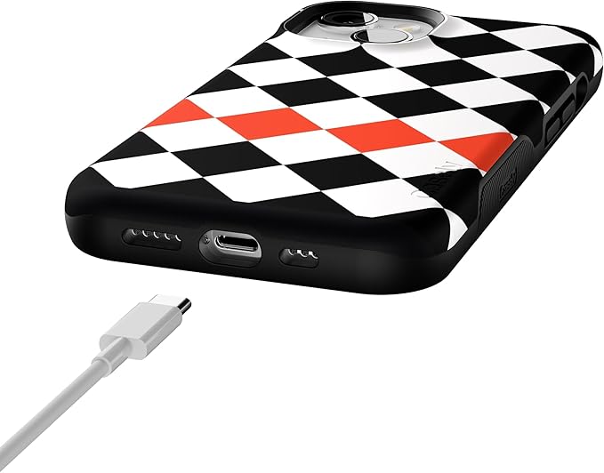 Casely iPhone 14 Case | Checkerboard | High Contrast Design | Compatible with MagSafe | Bold Protective Design
