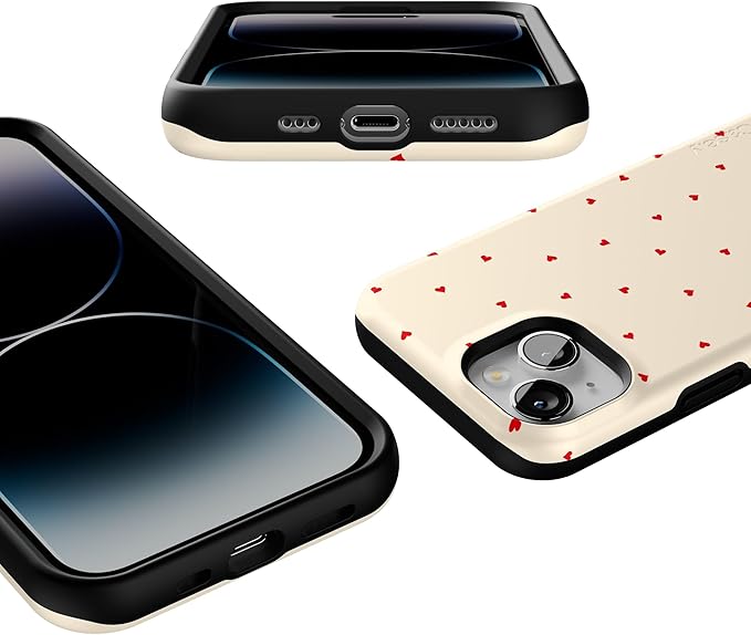 Casely iPhone 14 Case | Be Mine | Tiny Hearts | Compatible with MagSafe | Bold Protective Design