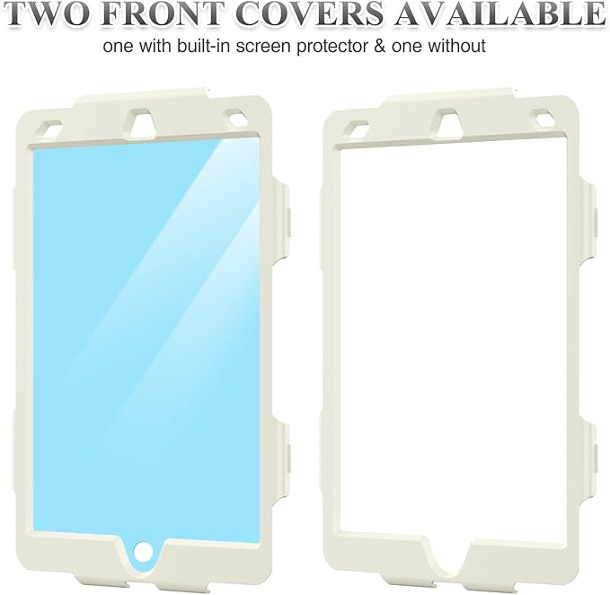 SEYMAC stock Case for iPad 9th/ 8th/ 7th Generation 10.2'', Shockproof with Screen Protector, Pencil Holder [360° Rotating Hand Strap] & Stand, for iPad 10.2 inch 2021-2019 (Yellowish+Pink)