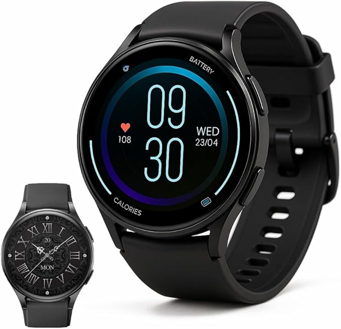 NexGen Smart Watch for Men & Women, 1.43 AMOLED Display, Smartwatch with GPS, Fitness Tracker, BT Calling, Waterproof, Alexa, Step Counter, Heart Rate Monitor, Sleep Tracking & Multiple Sports Modes