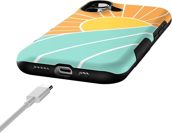 Casely iPhone 17 Case | Waves & Rays | Sunshine | Bold Protective Design | Compatible with MagSafe