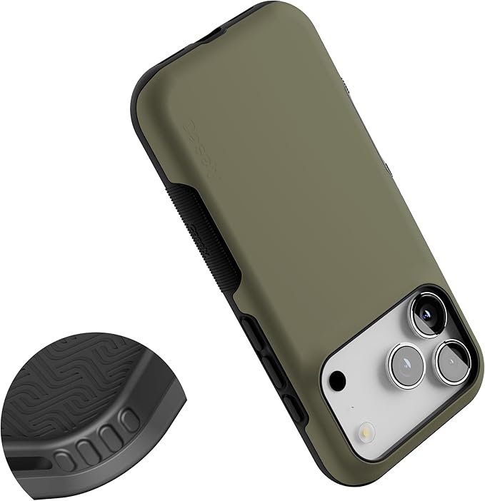 Casely iPhone 17 Pro Case | The Boyfriend Collection | Army Green | Bold Protective Design | Compatible with MagSafe