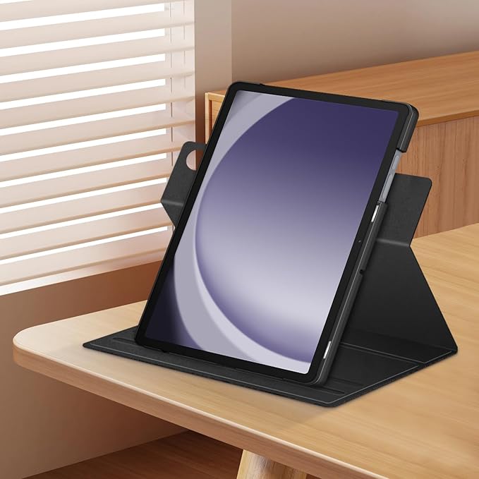 Case for Samsung Galaxy Tab A9 Plus/Galaxy Tab A9 + 11 Inch 2023 SM-X210/X216/X218 Tablet,360° Rotating Stand Cover with Auto Sleep/Wake,Black