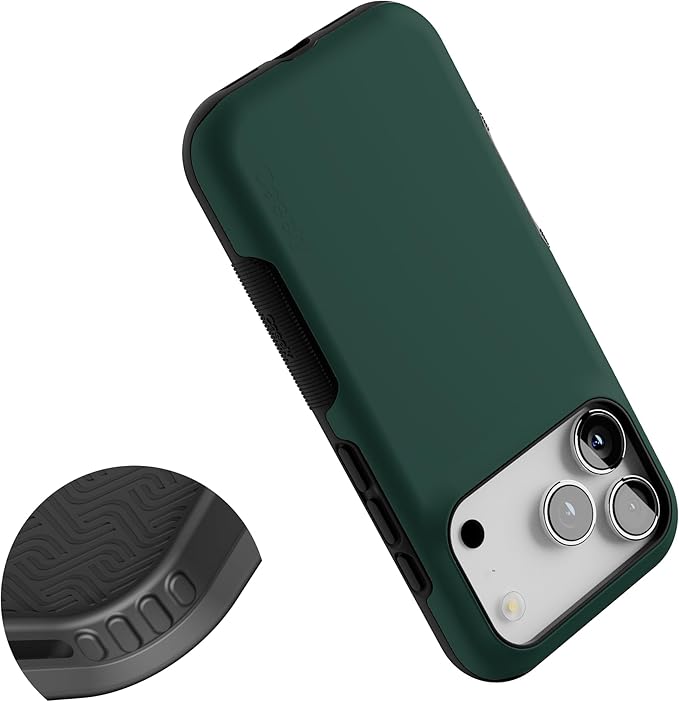 Casely iPhone 17 Pro Case | The Boyfriend Collection | Forest Green | Bold Protective Design | Compatible with MagSafe