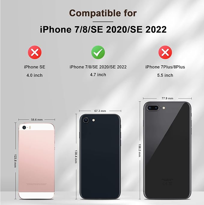 Jasonyu Flip Wallet Case for iPhone SE 2022/2020/8/7,Leather Magnetic Folio Cover with Card Holder,Kickstand - TPU Shockproof Durable Protective Phone Case,Brown