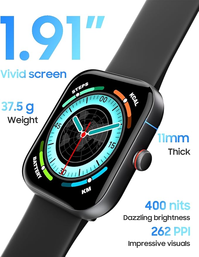 Smart Watch for Men Women, Alexa Built-in, Answer/Make Calls, 1.91" HD Screen Fitness Watch, IP68 Waterproof, 100 Sports, Heart Rate Monitor, Sleep Tracker, Smartwatch Compatible Android iOS