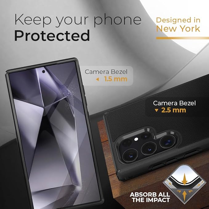 MOTIVE Designed for Samsung Galaxy s24 Ultra Case with Belt Clip, Compatible with MagSafe, Dual-Layer 10FT Military Grade Drop Protection, Shockproof s24 Holster Case 6.8” | Black