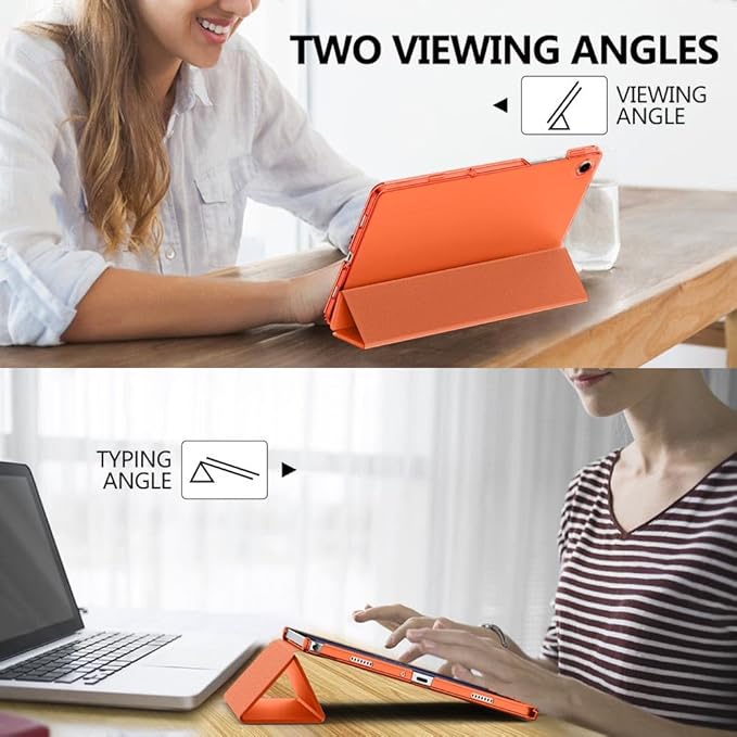 MoKo Case for Galaxy Tab A9+/A9 Plus 11 inch 2023, Slim Stand Protective Smart Cover with Hard PC Translucent Back Shell for Tab A9 Plus Tablet (SM-X210/X216/X218), Auto Wake/Sleep, Orange