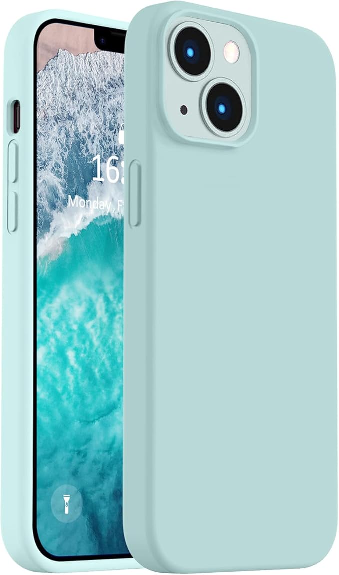 Vooii Compatible with iPhone 14 Case, [Anti-Scratch Microfiber Lining] [Soft Touch Premium Liquid Silicone], Ultra Slim Shockproof Protective Phone Case for iPhone 14 - Mint