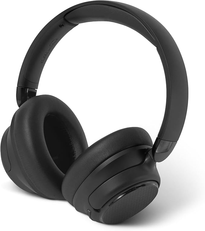 Amazon Basics Hybrid Active Noise Cancelling Headphones, 35 Hours Playtime with ANC on and 45 Hours with ANC Off, Wireless, Over Ear Comfortable Fit, Bluetooth, One Size, Black
